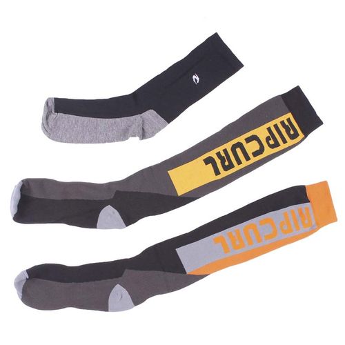 Medias-Rip-Curl-Long-Mountain-x3-Ski-Snowboard-38-46-Unisex-Black-Orange-07104-F0