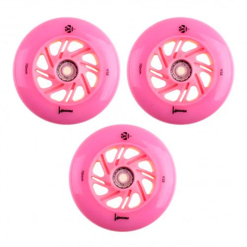 Ruedas-Rollers-FR-SKATES-Luminous-Led-110mm85A-Pack-x3-Pink-Flamingo-LUWL-LU110-FL-PK